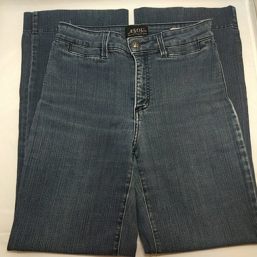 NYDJ Women's Blue Wide Leg Denim Jeans Size 8P